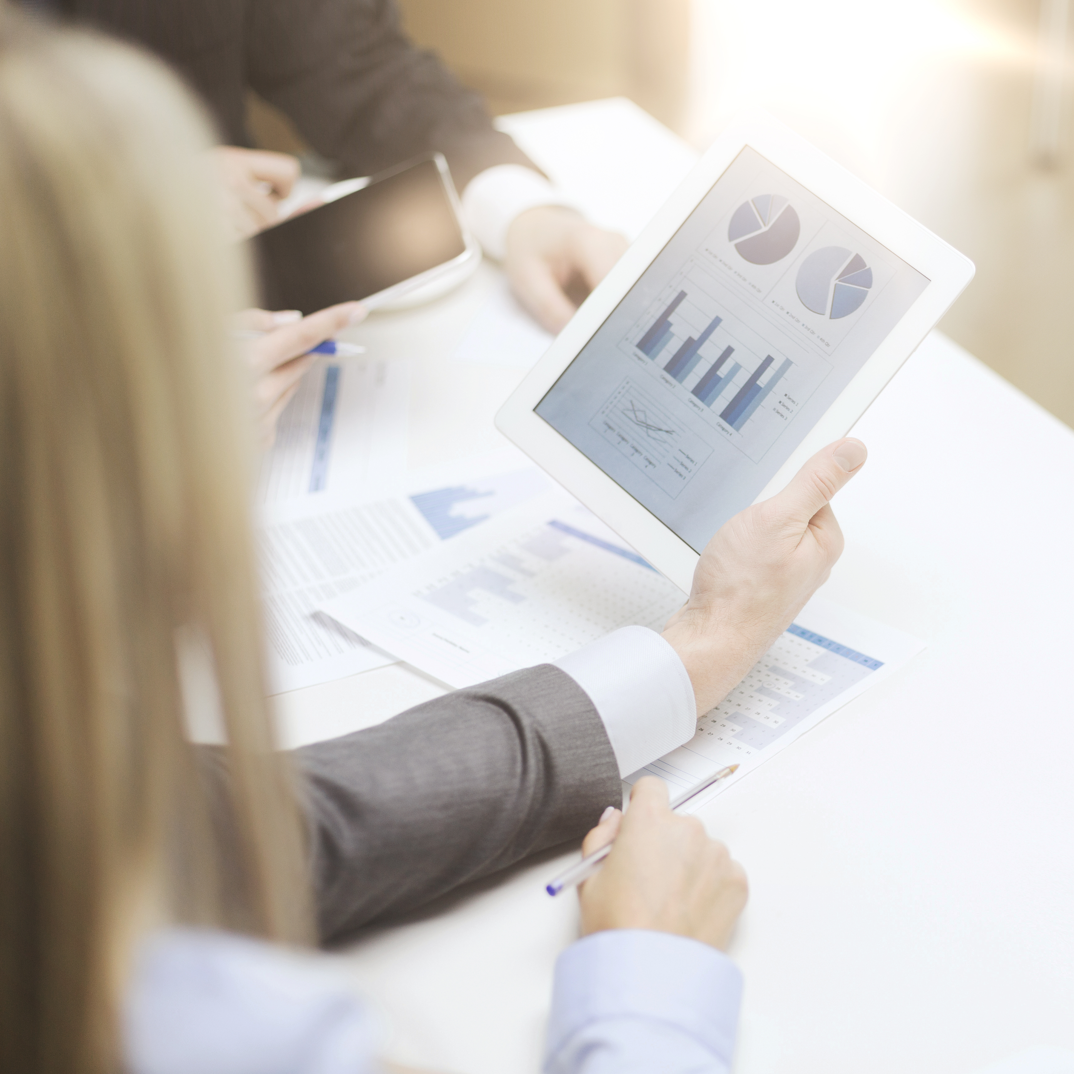 Team presenting financial insights